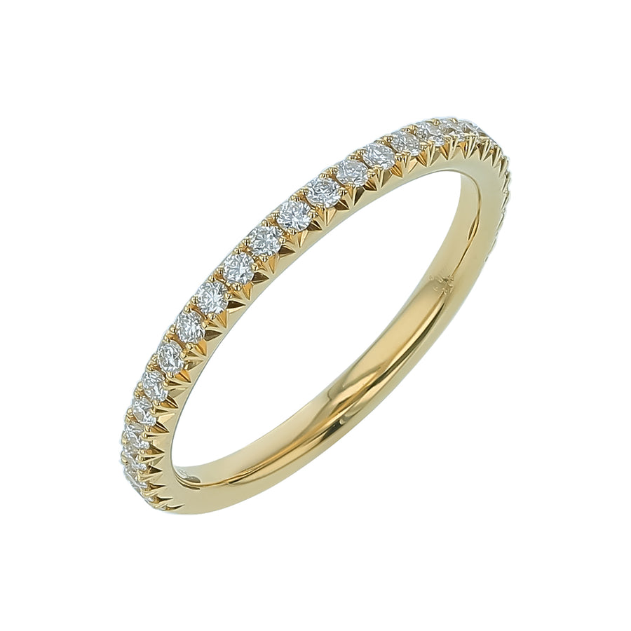 Vela 0.25-0.35ct Diamond Pave Band in 18K Yellow Gold, Size 6.5