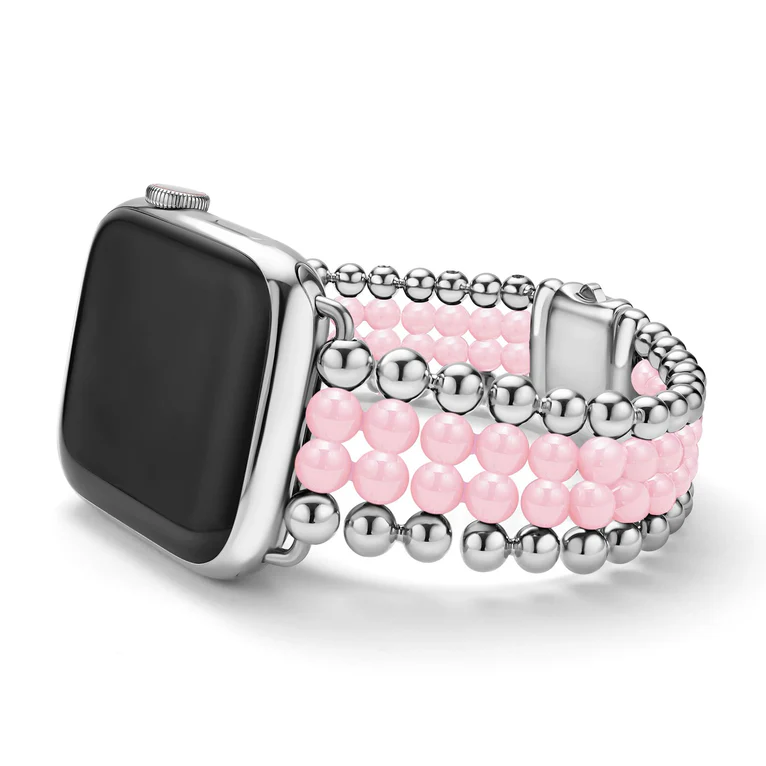 38mm Smart Infinite Pink Caviar Watch Bracelet in Stainless Steel and Ceramic