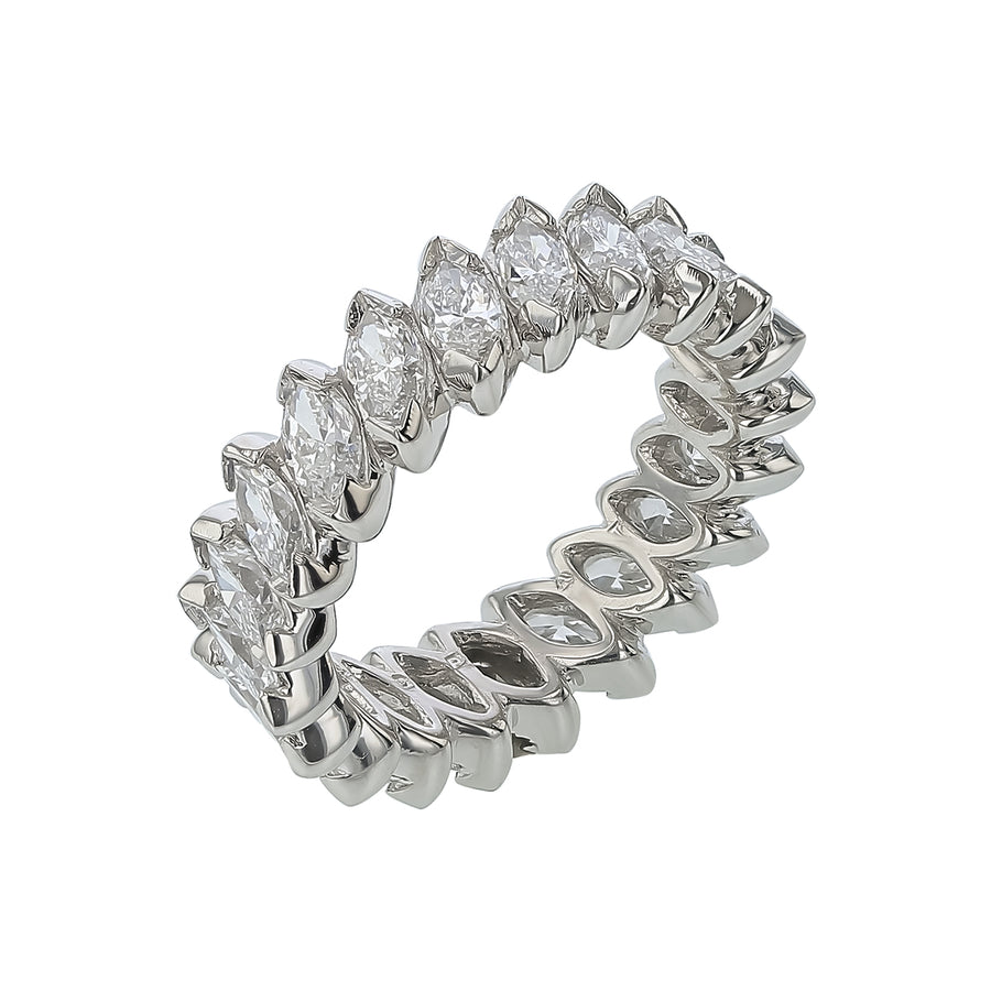 3.21ct Marquise Diamond Eternity Band in Platinum, Size 5.5