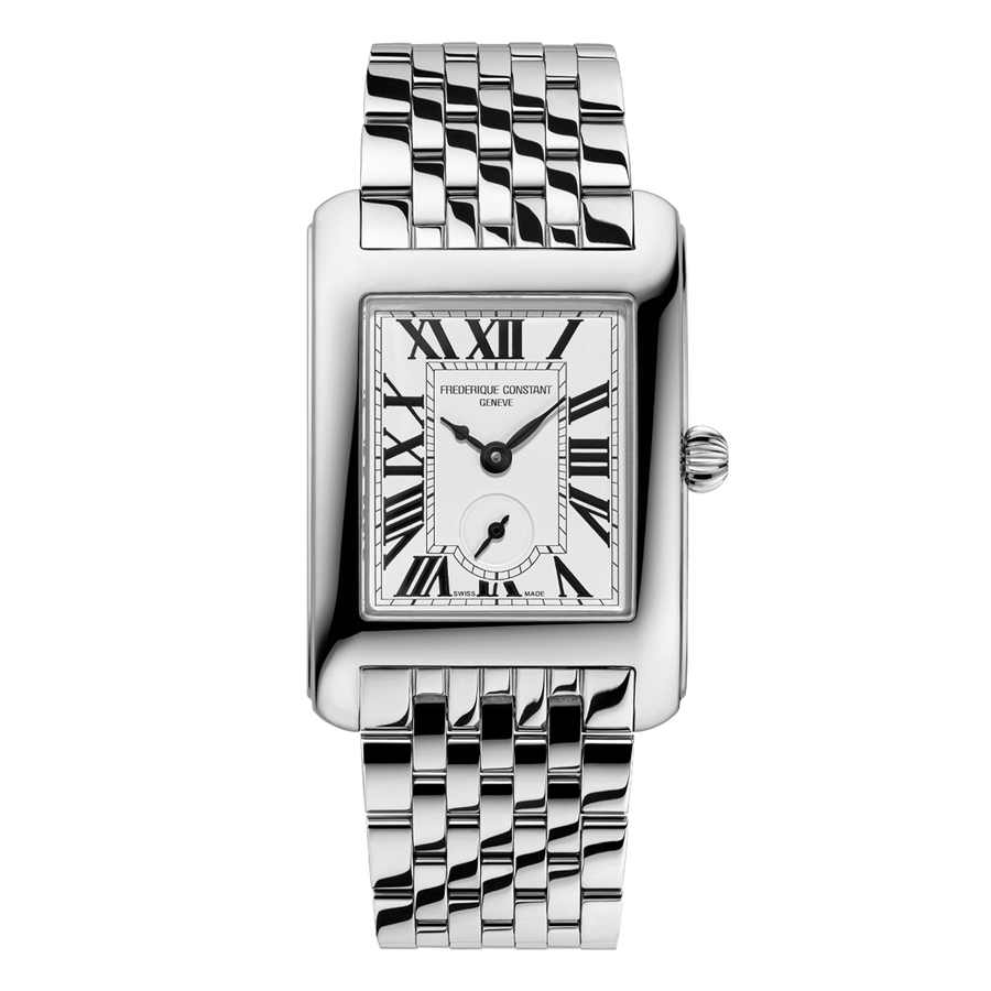 36x25mm Classics Carree Watch with Silver Dial in Stainless Steel, Bracelet