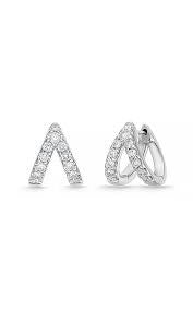 Odessa 0.53-0.60CT Diamond Huggie Earrings in 18K White Gold