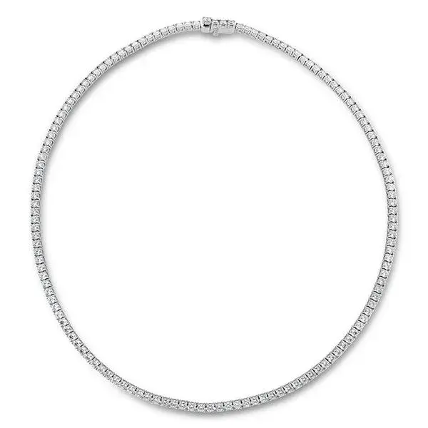 Signature 7.94-8.32ct Diamond Line Necklace in 18K White Gold, 16"