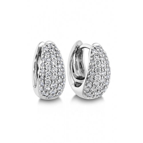 0.50ct Diamond Pave Huggie Earrings in 18K White Gold