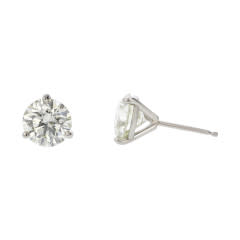 1.27ct Round Brilliant Diamond 3 Prong Stud Earrings in 14K White Gold