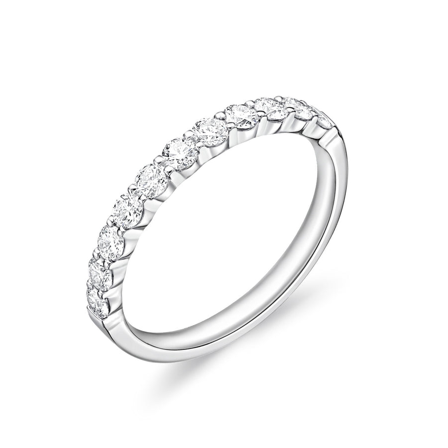 Petite Prong Diamond Band in Platinum, Size 6.5