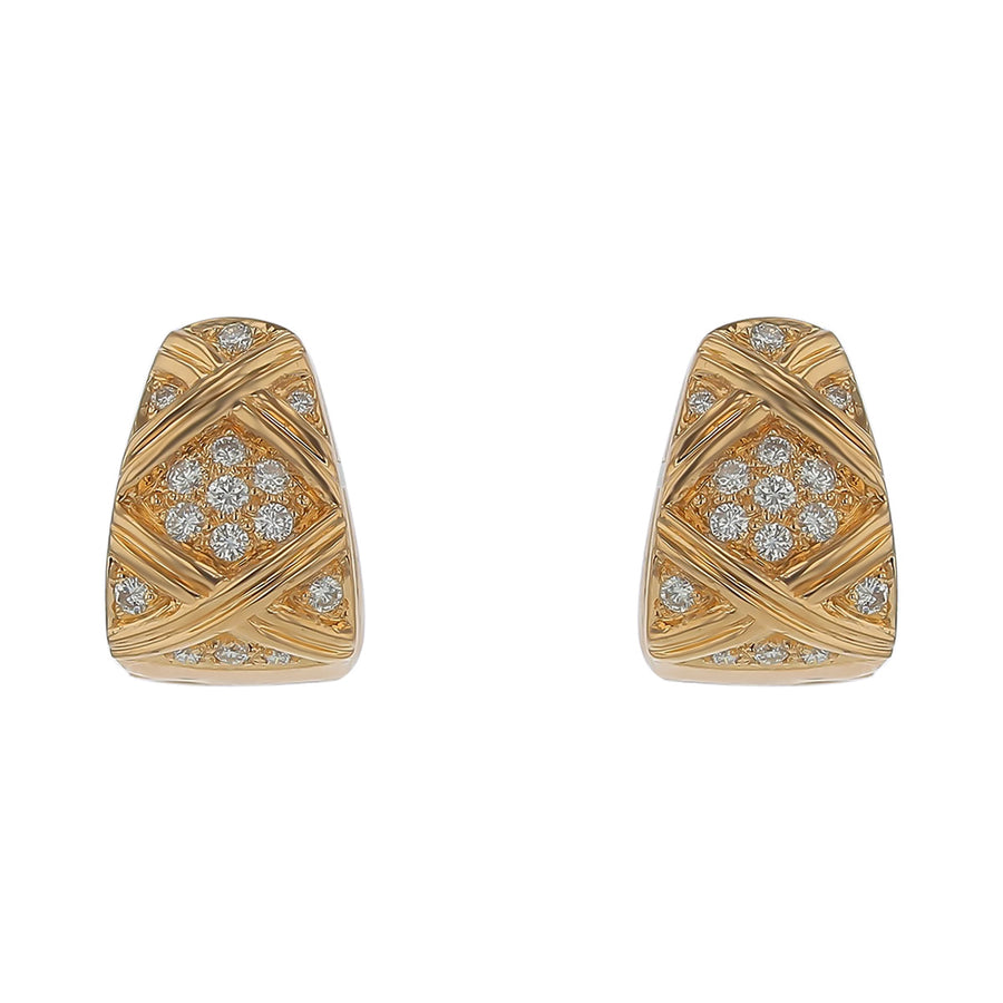Diamond Huggie Earrings in 14K Yellow Gold