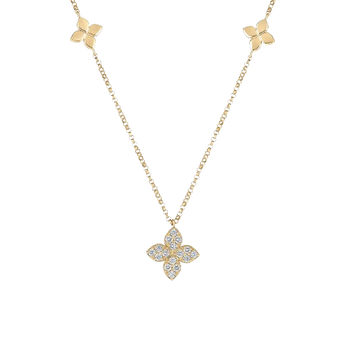 Love by the Inch 0.17ct Diamond Necklace in 18K Yellow Gold, 15.5-17" Chain
