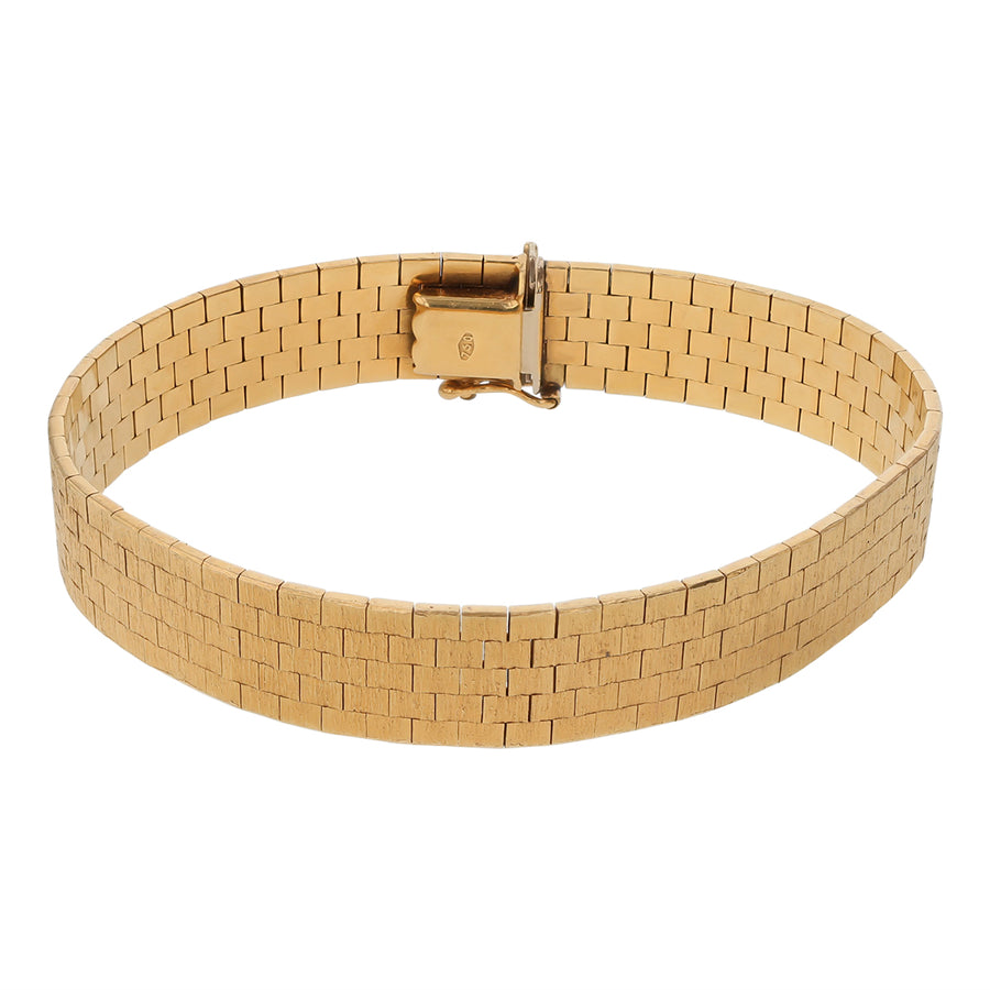 Reversible Brick Mesh Bracelet in 18k Yellow Gold 7"