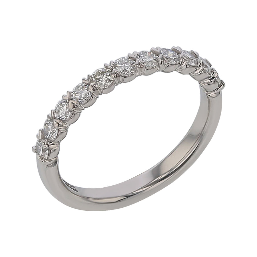 Silk 0.57ct Diamond Prong Partway Band in Platinum, Size 6
