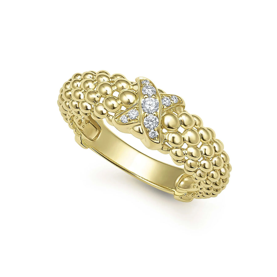 Embrace 0.10ct Diamond X Ring in 18K Yellow Gold, size 7