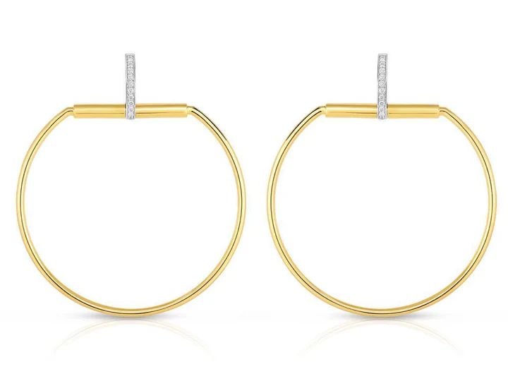 Classic Parisenne Diamond Drop Earrings in 18K Yellow and White Gold
