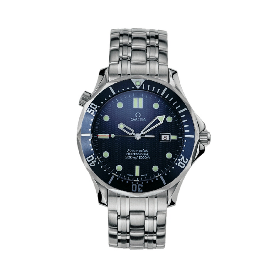 41mm Omega Seamaster Quartz Watch with Blue Dial in Stainless Steel, Bracelet