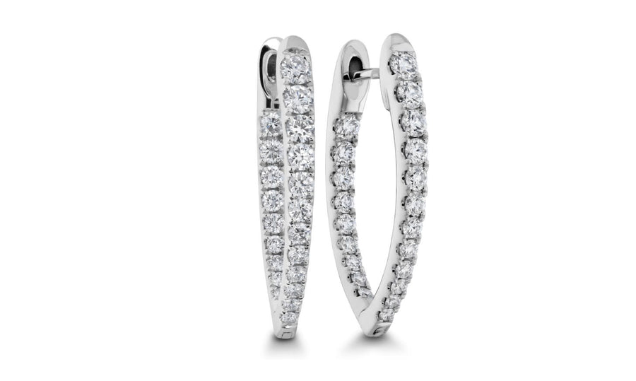 Imperial 0.73-0.82ct Diamond Huggie Hoop Earrings in 18K White Gold