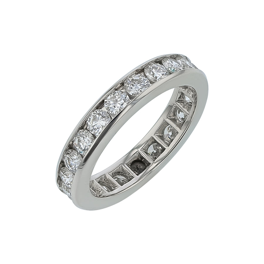 2.01ct Channel Set Round Diamond Band in Platinum, Size 6.5