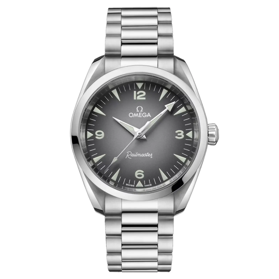 38mm Seamaster Railmaster Watch with Grey Dial in Stainless Steel, Bracelet