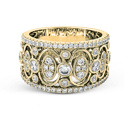 0.99ct Diamond Wide Band in 18K Yellow Gold, Size 6.5