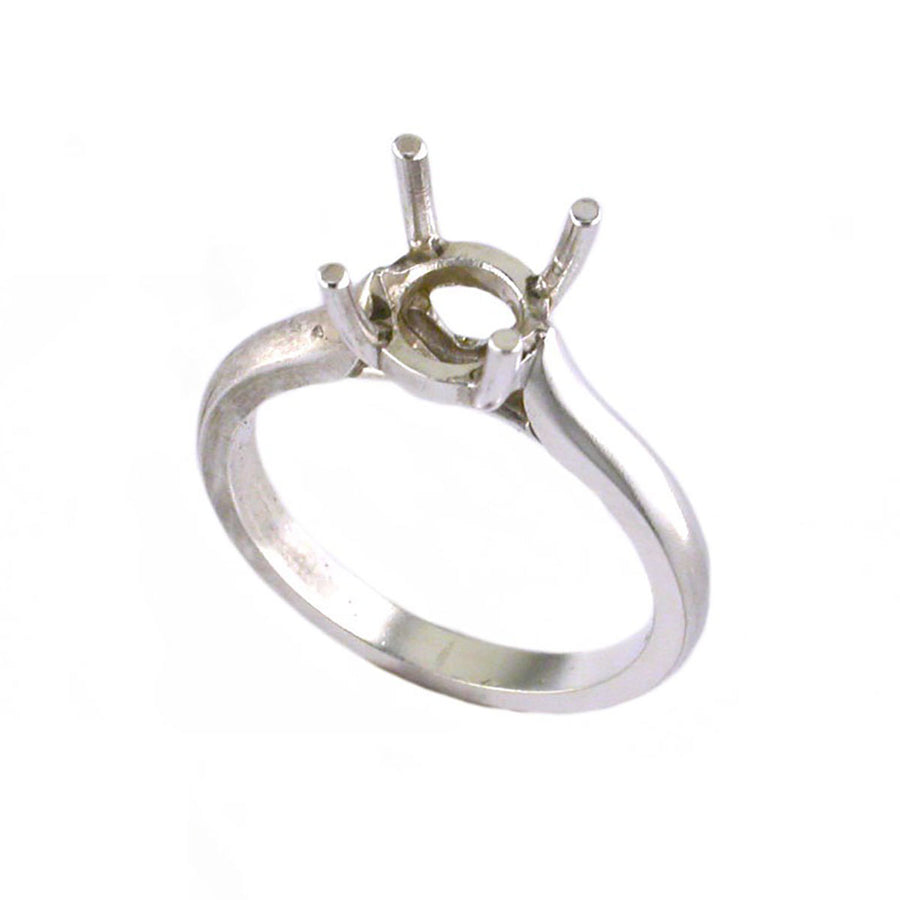 Signature Solitaire Semi-Mount for 1.00ct Center in 18K White Gold, Size 6.5