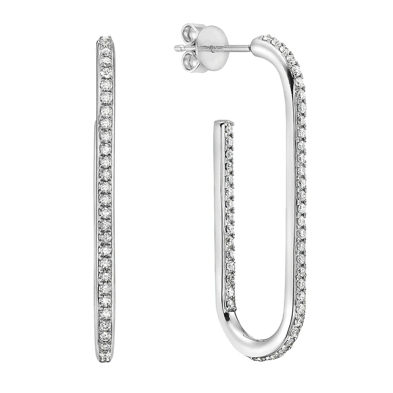 0.54ct Diamond Drop Earrings in 18K White Gold