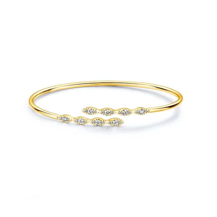 Aerial Marquise 0.50-0.58ct Diamond Flexi Bracelet in 18K Yellow Gold, Size Medium
