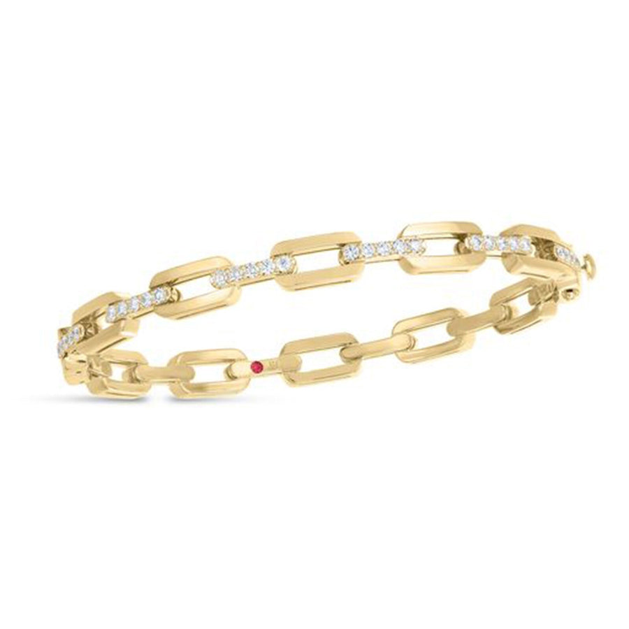 Navarra 0.67ct Diamond Bangle Bracelet in 18K Yellow Gold, Size Small