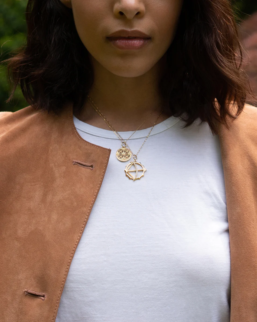 Apollo 0.17ct Diamond Bow and Arrow Pendant in 18K Yellow Gold,  without chain