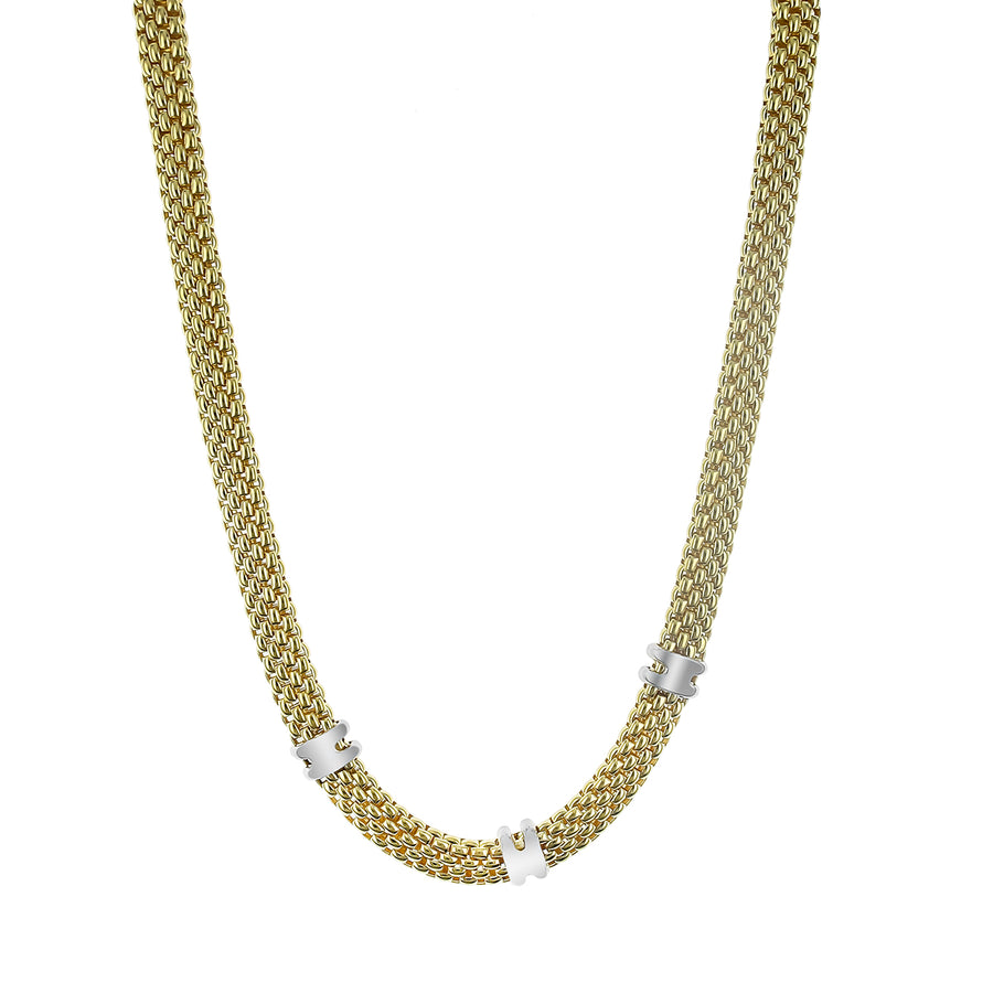 0.30ct Diamond 6 Station Necklace in 15K Yellow and White Gold, 20"