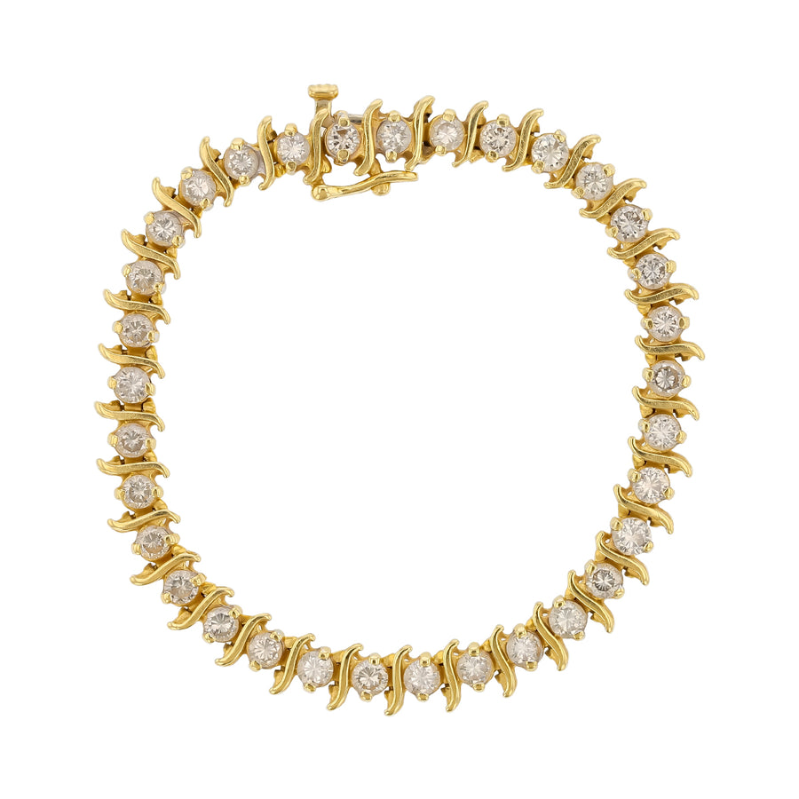 5.00ct Diamond Line Bracelet in 14K Yellow Gold, 6.75"