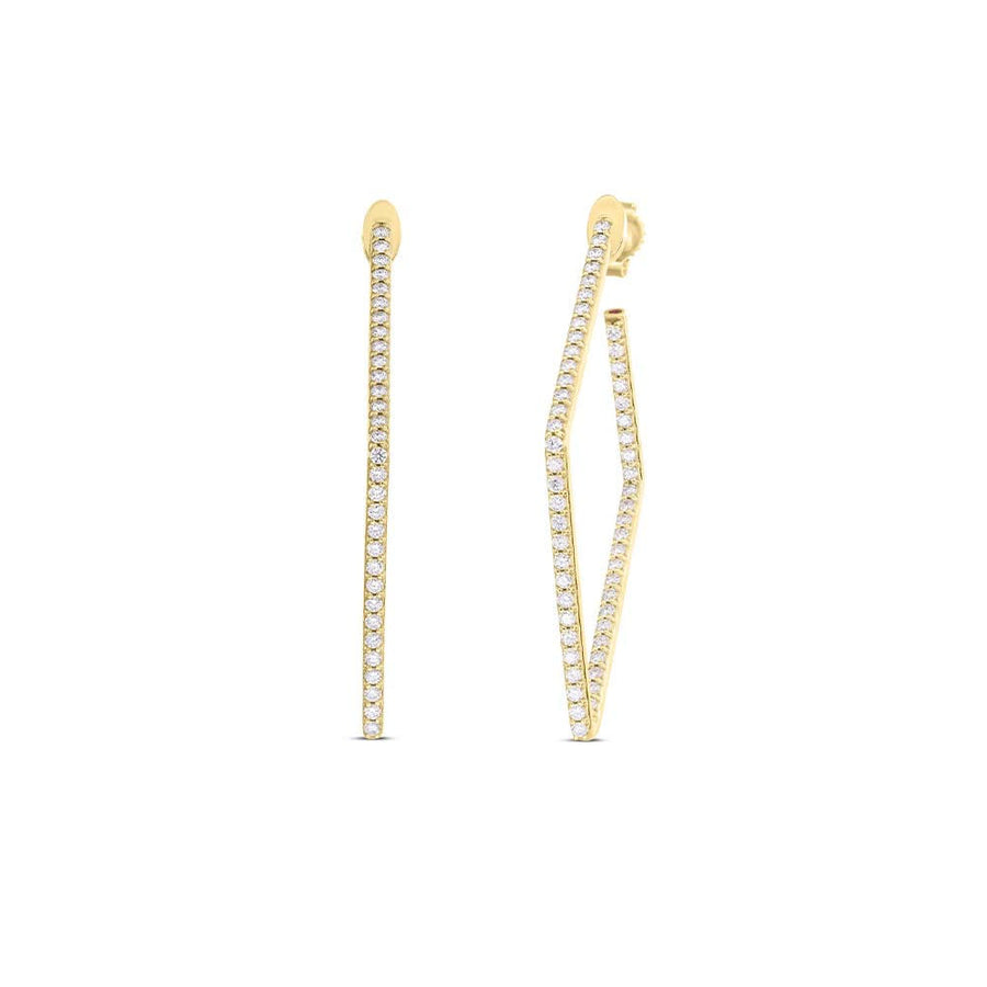 Perfect Diamond 1.25ct Diamond Hoop Earrings in 18K Yellow Gold
