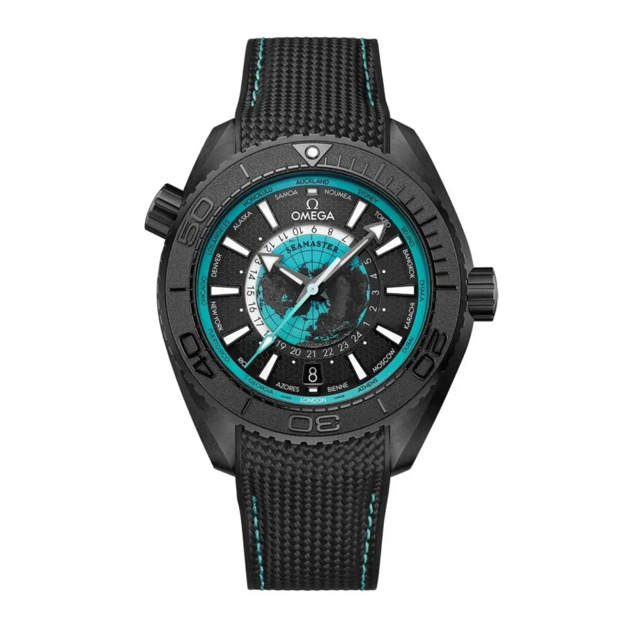 45.5mm Seamaster Planet Ocean 600M Watch with Black Dial in Black Ceramic, Strap
