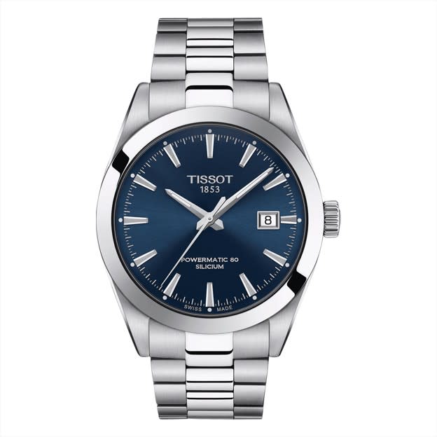 40mm Powermatic 80 Watch with Silicium Blue Dial in Stainless Steel, Bracelet