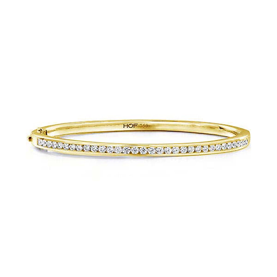 Hearts on Fire Classic 1.15-1.25ct Diamond Channel Set Bangle Bracelet in 18K Yellow Gold