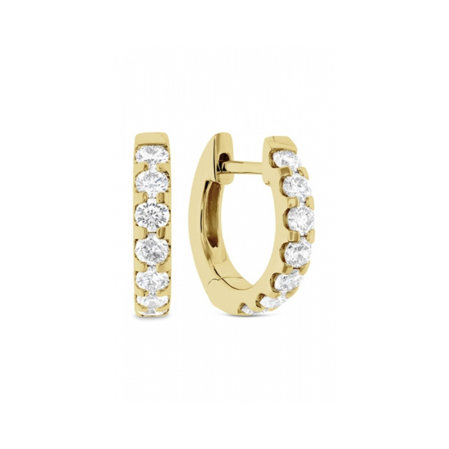 Odessa 0.49-0.57ct Diamond Huggie Hoop Earrings in 18K Yellow Gold