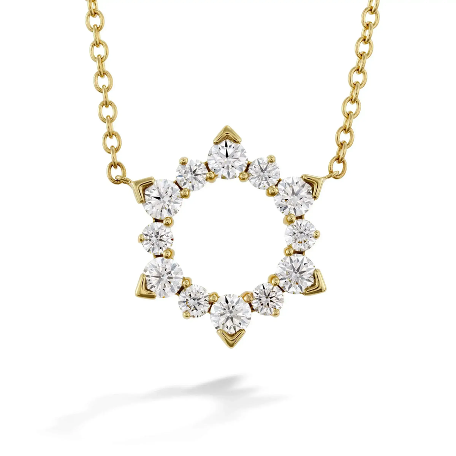 Aerial Eclipse 0.45-0.55ct Diamond Necklace in 18K Yellow Gold, 18in