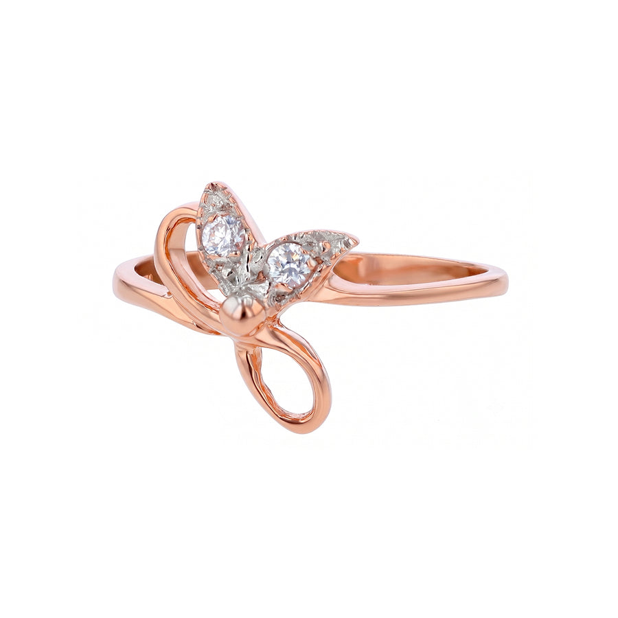 0.08ct Diamond Twist Ring in 14K Rose Gold 7.25
