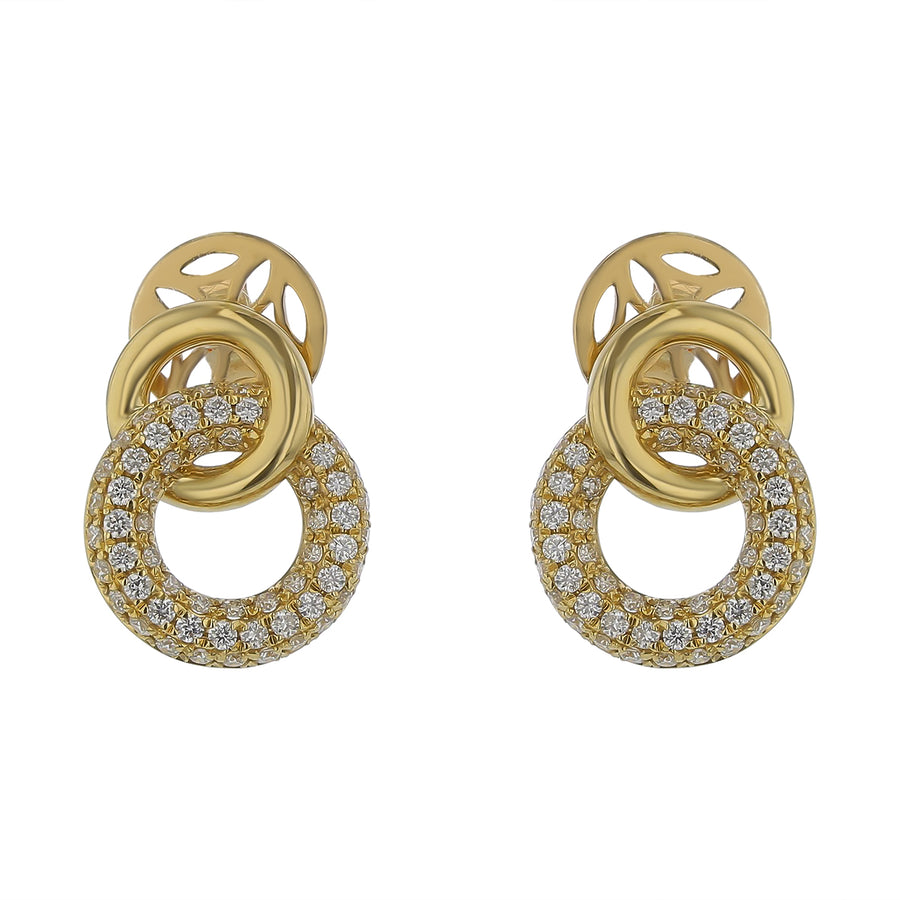 0.78ct Diamond Prong Set Drop Earrings in 14K Yellow Gold