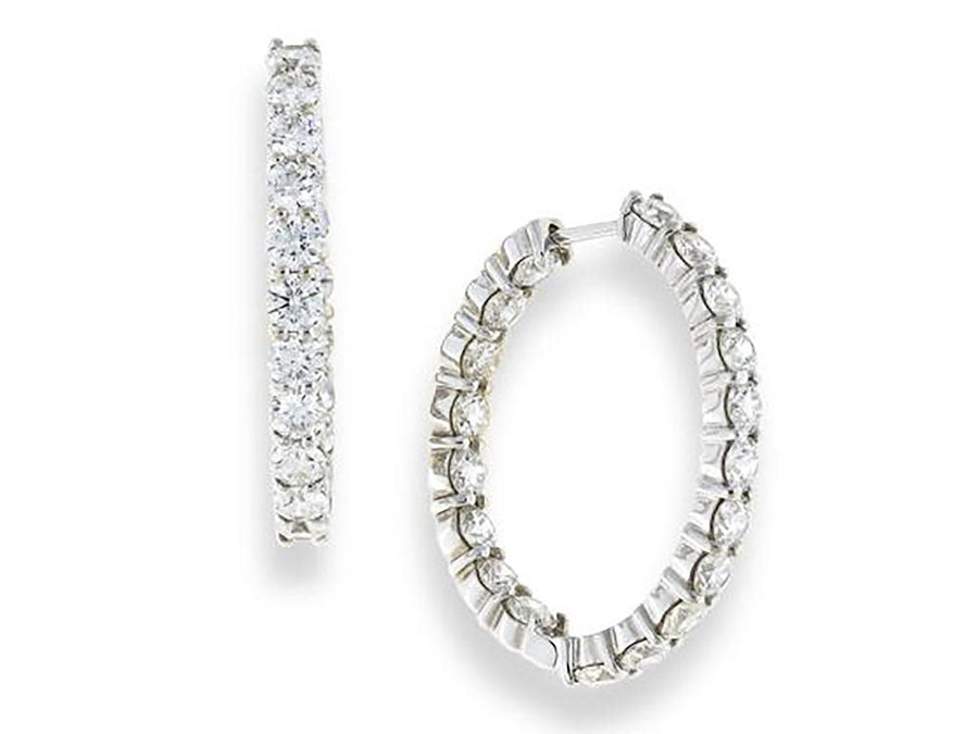 3.84ct Diamond Inside/Out Hoop Earrings in 18K White Gold