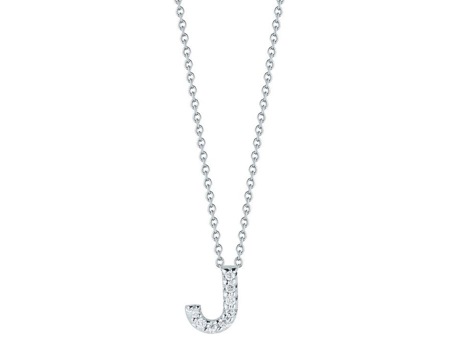 Love Letter Diamond Pendant in 18K White Gold, 18in