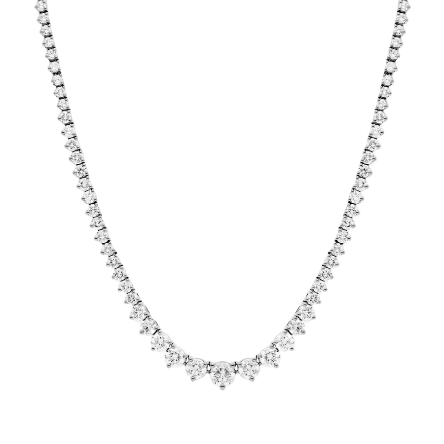8.51ct Diamond Graduated Riviera Necklace in 18K White Gold