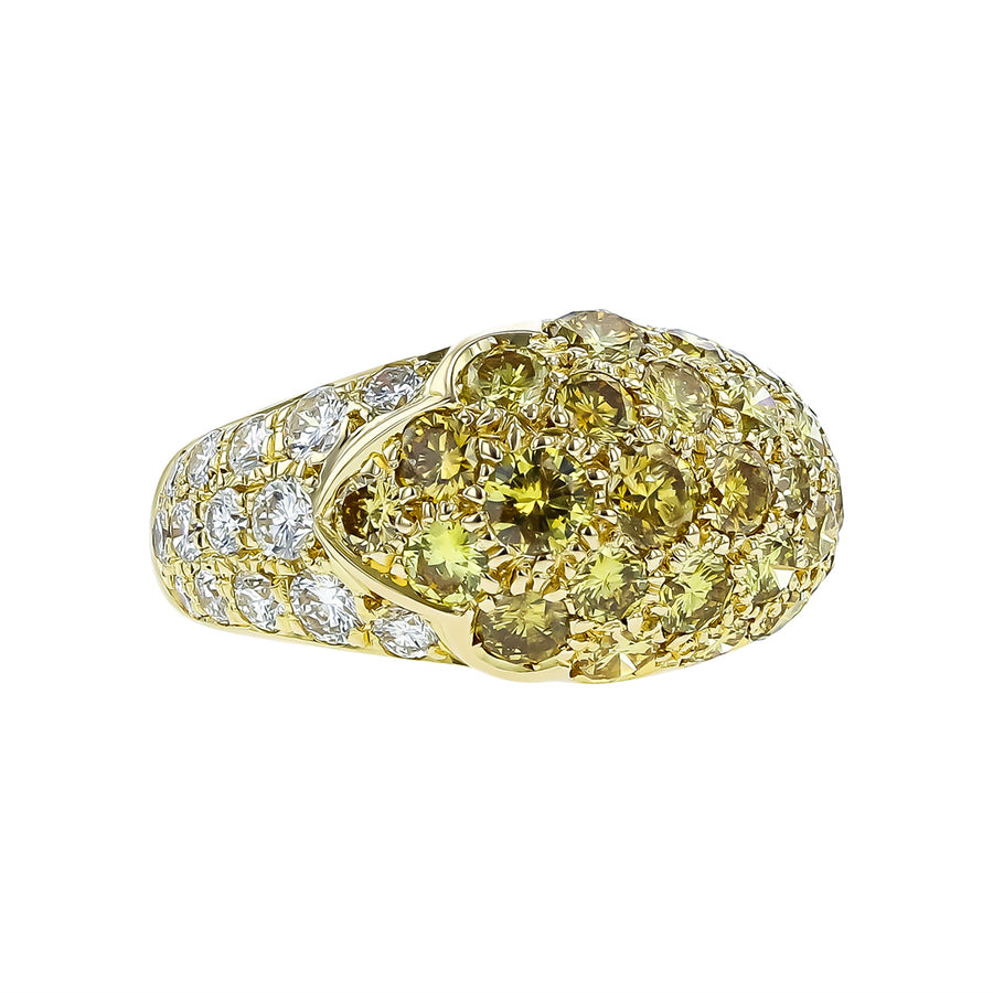 Fancy Intense Yellow Diamond Dome Ring