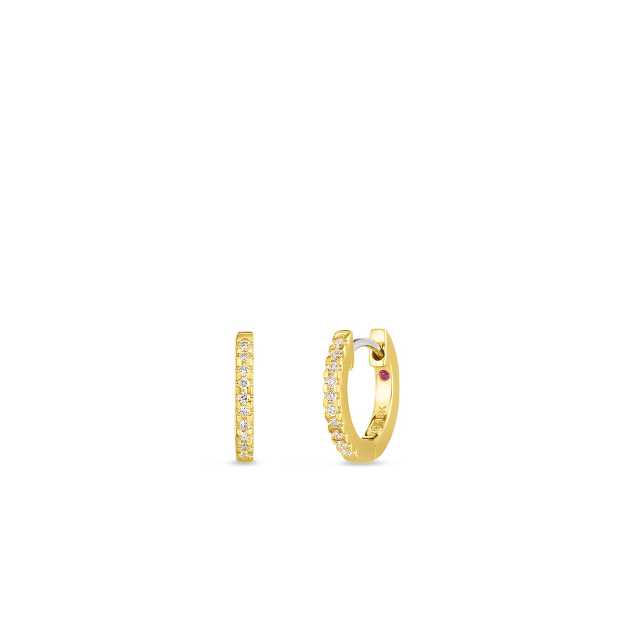 Perfect Diamond 0.09ct Diamond 12mm Hoop Earrings in 18K Yellow Gold