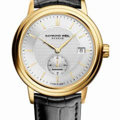 39.5mm Raymond Weil Maestro Watch in Plated Yellow Gold