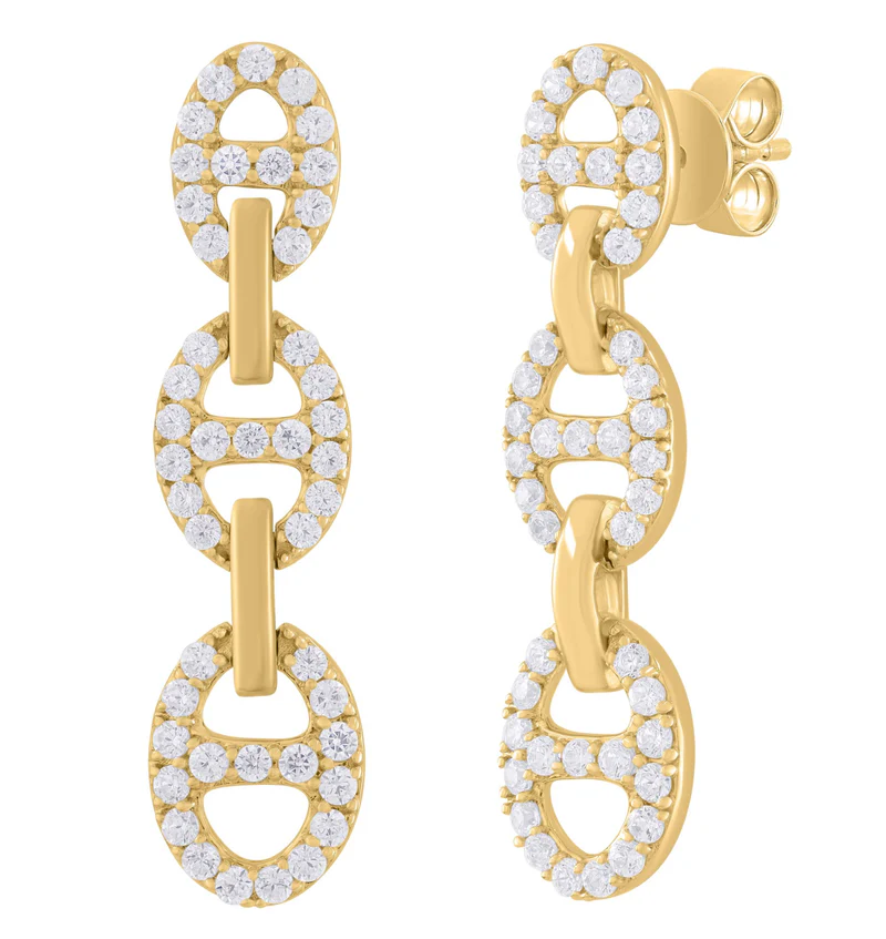 0.75ct Diamond Drop Earrings 14K Yellow Gold