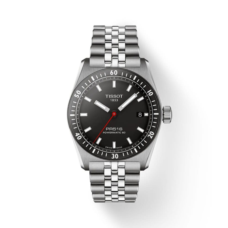 38mm PR516 Powermatic 80 Watch with Black Dial in Stainless Steel, Bracelet
