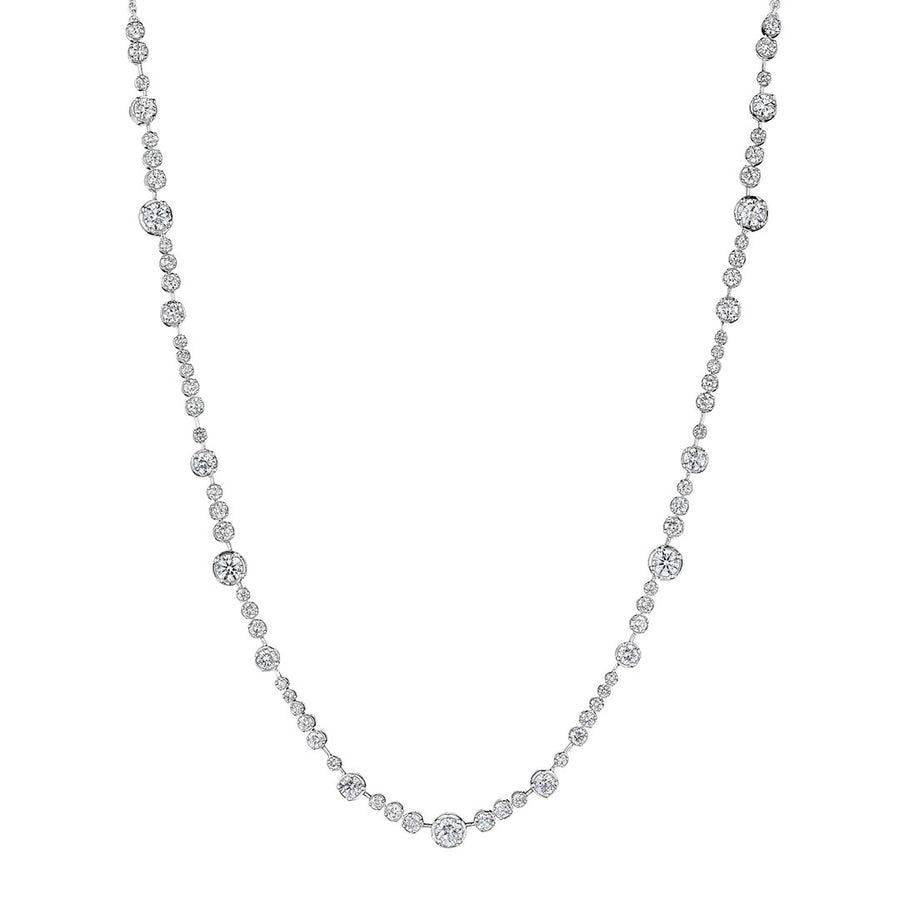 4.49ct Round Diamond Twilight Necklace in 18K White Gold, 16-18"
