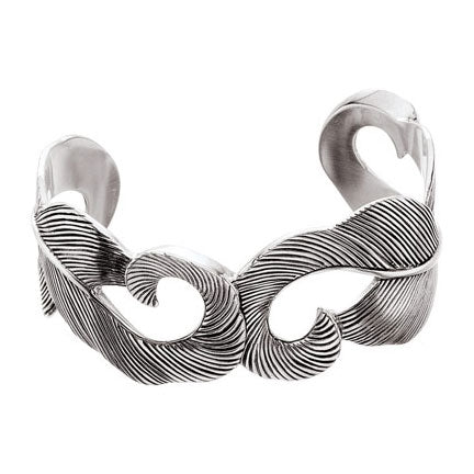 STERLING SILVER MALLARD FEATHER BANGLE