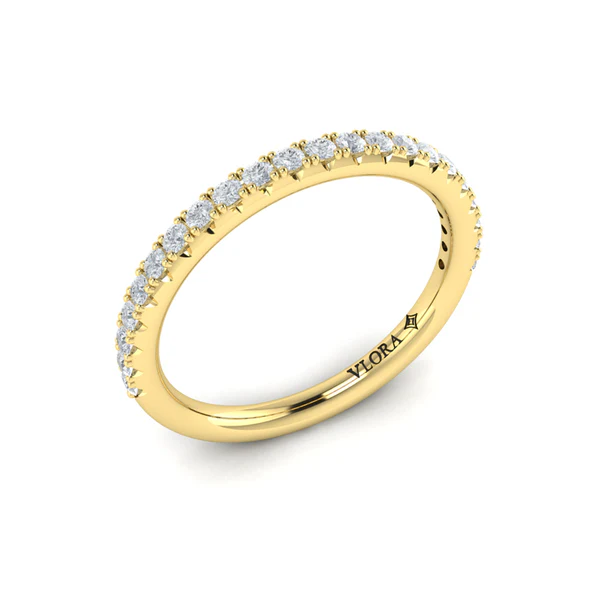Elegant Classic 0.31ct Diamond Partway Band in 18K Yellow Gold, Size 6.5
