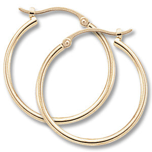 1.5x20mm Tube Hoop Earrings in 14K Yellow Gold