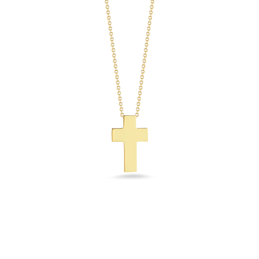 Tiny Treasures Cross Pendant in 18K Yellow Gold, on 18" chain