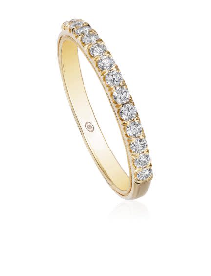 0.39Ct Diamond Partway Band in 14k Yellow Gold, Size 6.25