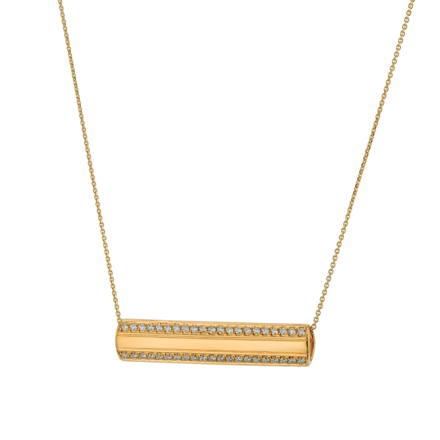 0.28ct Diamond Long Rondell Pendant in 14K Yellow Gold, 18" chain
